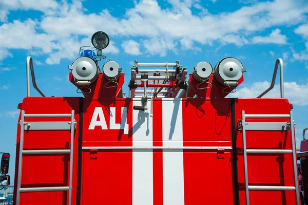Автомобільний Басейн Пожежними Двигунами Пожежного Відділення — стокове фото
