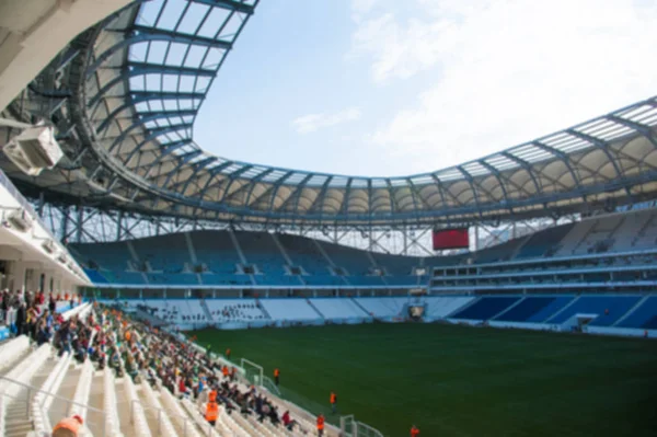 Futbol alan stadyum ve stadyum koltukları görünümü — Stok fotoğraf