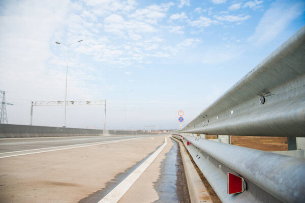 Road with guard rail