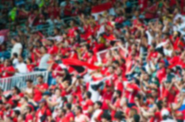 Bir stadyum üzerinde bulanık kalabalık