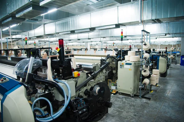 Industrial fabric production line — Stock Photo, Image