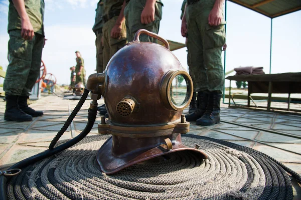 Old vintage deep sea diving suit