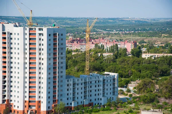 Vícepodlažní Budova Výstavba Vícepodlažní Obytné Budovy — Stock fotografie