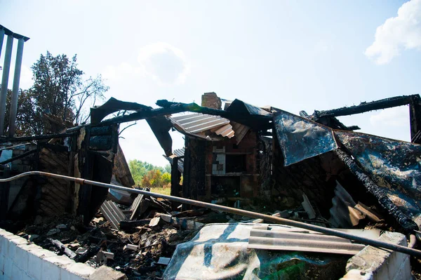 大灾难后房屋被毁 — 图库照片