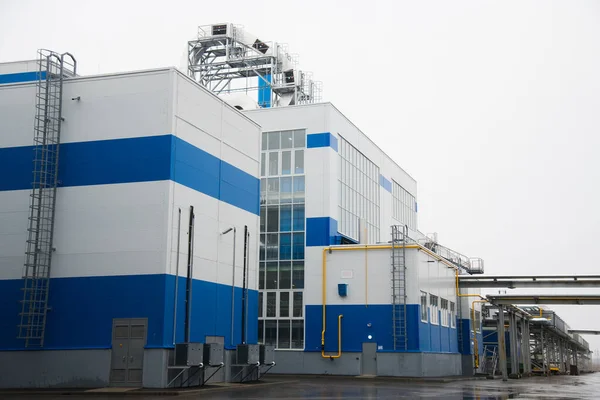 Instalação Processamento Grãos Dentro Silos Industriais Equipamentos Para Produção Alimentos — Fotografia de Stock