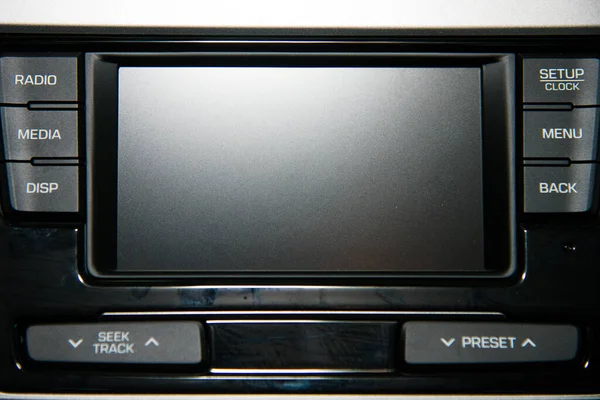 Car Interior Details Close Car Dashboard Multifunctional Display — Stock Photo, Image