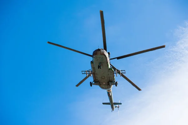 Military Helicopter Flying Exercise Performing Military Demonstration — Stock Photo, Image