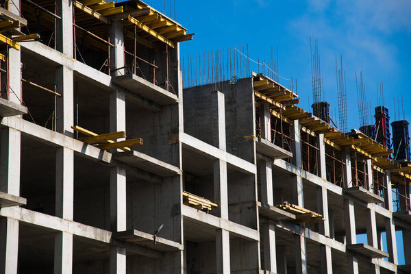 Multi-storey building. Construction of multi-storey residential building
