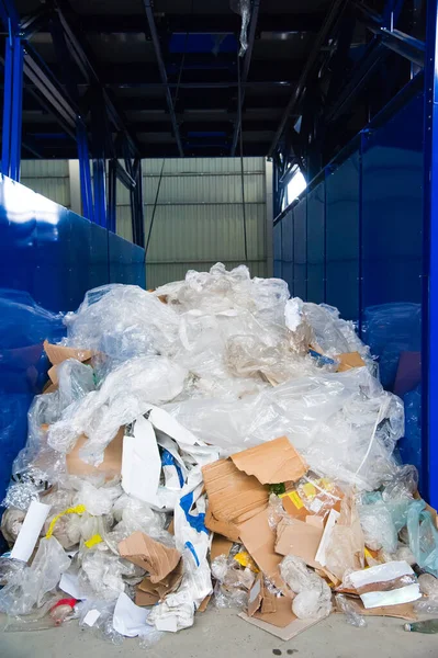 Instalação Tratamento Resíduos Processo Tecnológico Reciclagem Armazenamento Resíduos Para Posterior — Fotografia de Stock