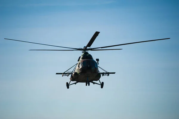 Military Helicopter Flying Exercise Performing Military Demonstration — Stock Photo, Image