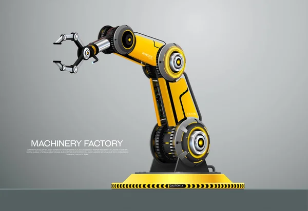 Máquina Industrial Robô Robô Braço Mão Fábrica Vetor Ilustração —  Vetores de Stock