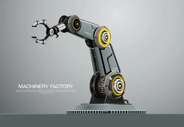 Máquina Industrial Robot Robótico Brazo Mano Fábrica Vector Ilustración — Vector de stock