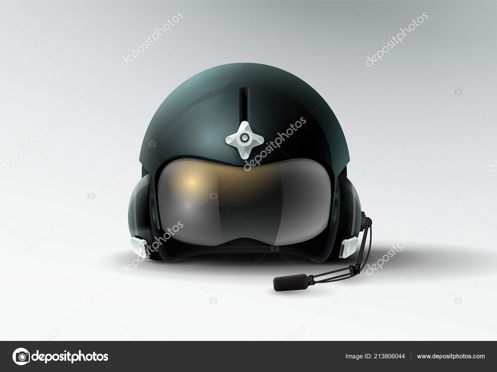 Векторная Иллюстрация Пилотного Авиационного Шлема Векторное.