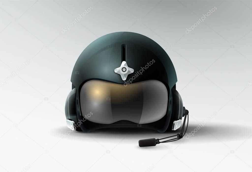 pilot jet helmet aviator vector illustration