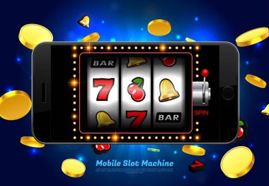 şanslı slot makinesidir casino cep telefonu açık renkli vektör çizim ile
