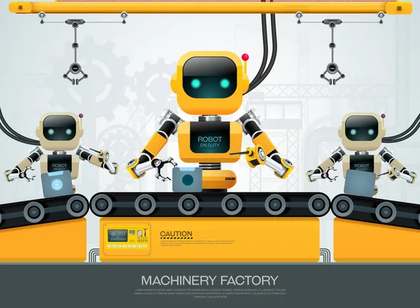 Robot máquina inteligencia artificial tecnología inteligente industria — Archivo Imágenes Vectoriales