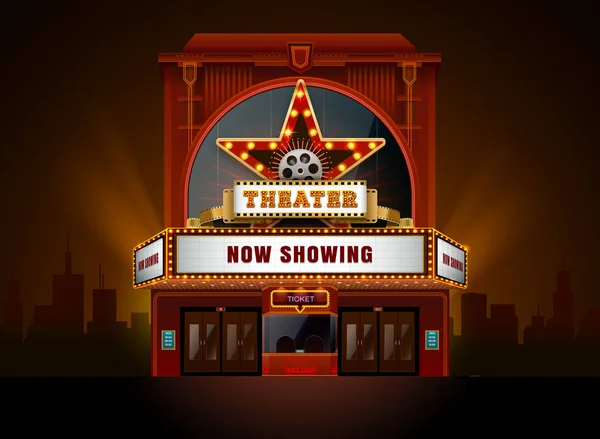 Theater cinema building — Stock Vector