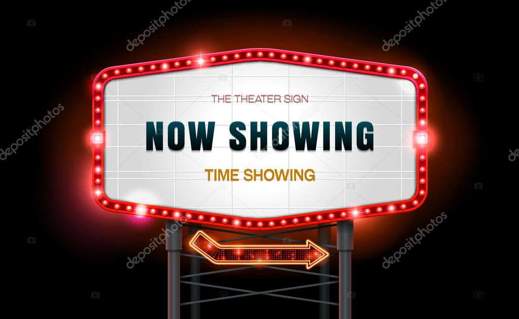 light sign billboard cinema vector illustration