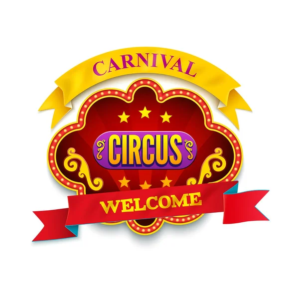 Carnival Circus. Banner Välkommen isolerad illustration. Band. — Stockfoto