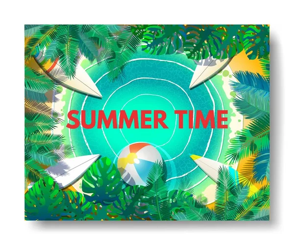 Illustration de papier peint affiche heure d'été pour fun fête invitation bannière modèle — Image vectorielle