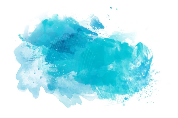 Голубой Акварельный Фон Изолирован Белом Большой Размер — стоковое фото