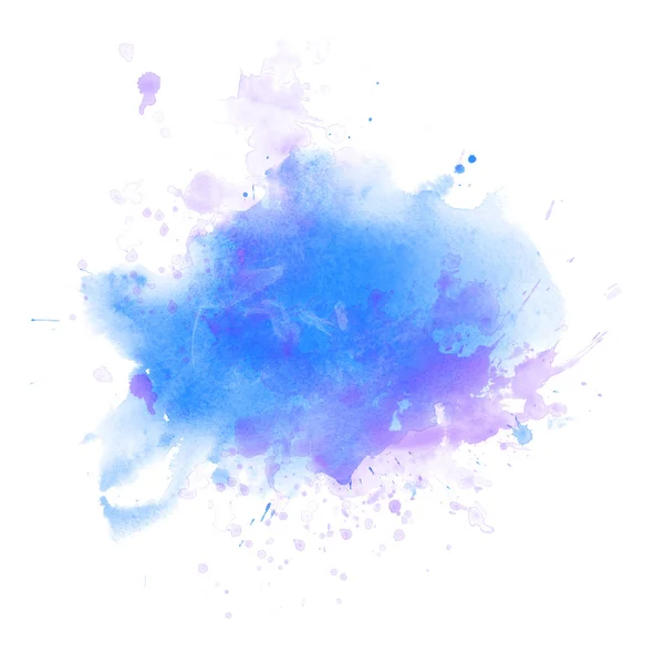 Světle modré akvarel splash pozadí izolované na bílém — Stock fotografie