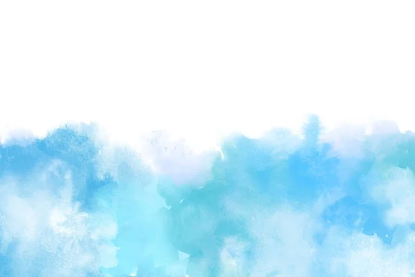 Fundo de aquarela artística azul isolado no branco — Fotografia de Stock