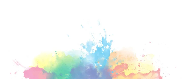 Arco-íris aquarela colorido borda fundo isolado no branco — Fotografia de Stock