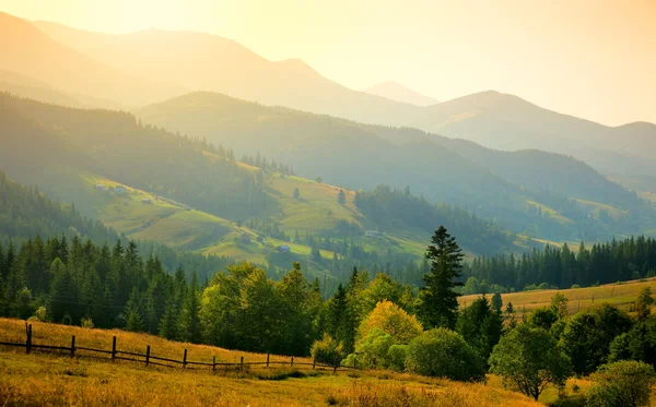 Mountains landscape with mountains range and trees — Stock Photo, Image