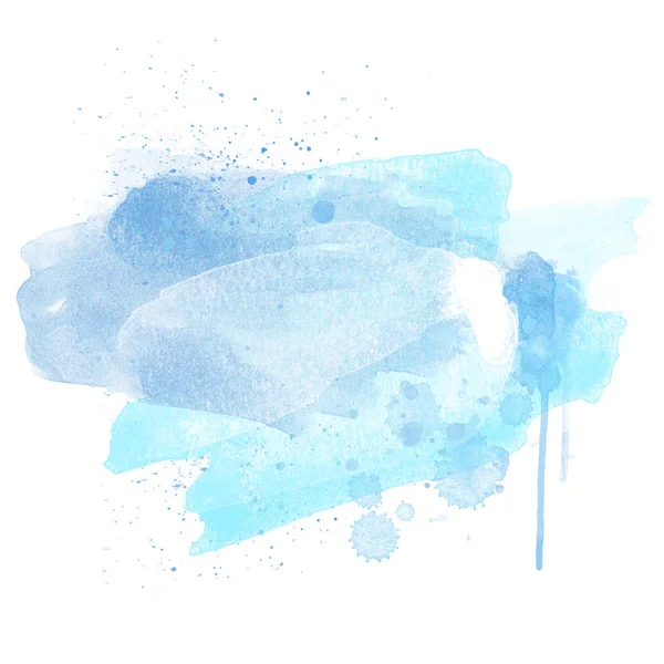 Pintura azul artística aquarela fundo isolado no branco — Fotografia de Stock