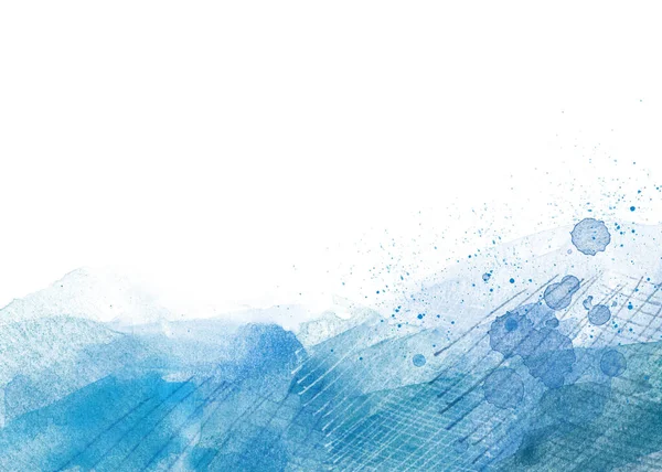 Abstract Blue Artistic Watercolor Backround Isolated White Big Size — Stock Photo, Image