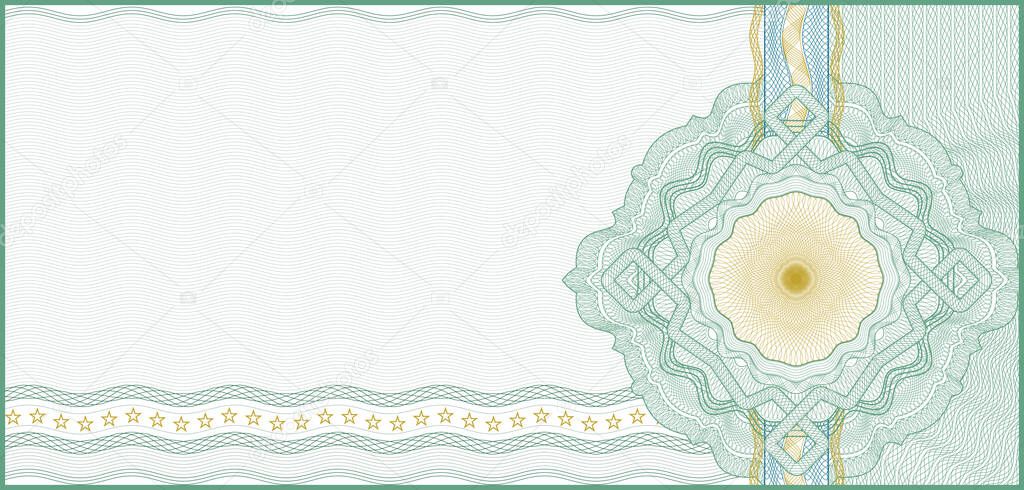 Secured Guilloche Background for Voucher, Gift Certificate, Coupon or Banknote, Award /  easy editing