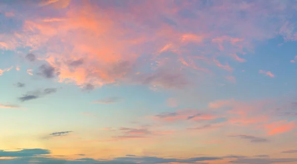 Light Clouds Panoramic Sunrise Sundown Sunset Sky Colorful Clouds — Stock Photo, Image