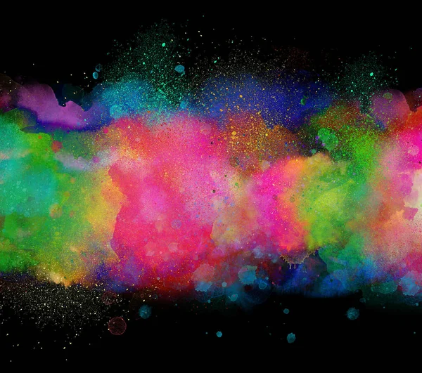 Neon Abstrato Artístico Aquarela Splash Fundo Banner Com Respingo Textura — Fotografia de Stock