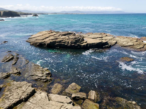 Horizonte Azul Del Mar Con Rocas Paisaje — Foto de Stock