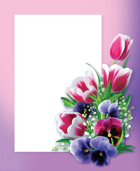 Красивый Цветочный Фон Весенних Цветов — стоковое фото