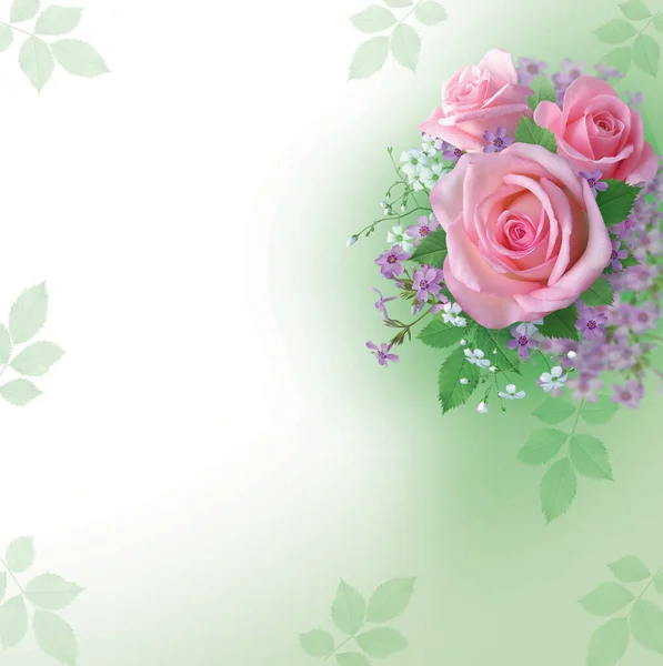 Красивый Фон Розовым Букетом — стоковое фото