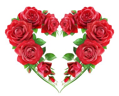 Kalp şeklinde güzel kırmızı güller..