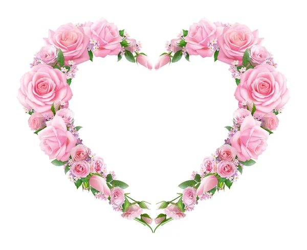 Una Corona Rosas Rosadas Forma Corazón —  Fotos de Stock