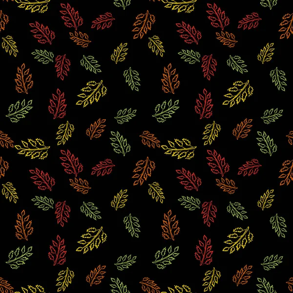 Patrón sin costura de otoño con hoja. vector — Archivo Imágenes Vectoriales