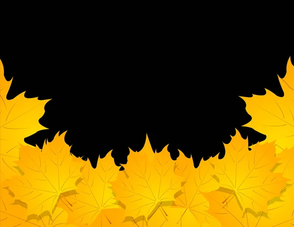 Happy Halloween Achtergrond Met Gele Bladeren Vector — Stockvector