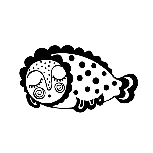Фантастична Спляча Риба Людським Обличчям Вектор Ізольовані — стоковий вектор