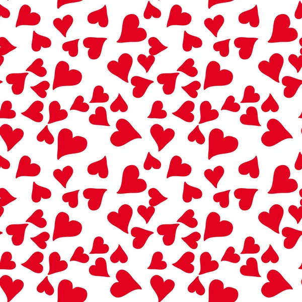 Nahtloses Muster mit rotem Herz für den Valentinstag. Vektor — Stockvektor