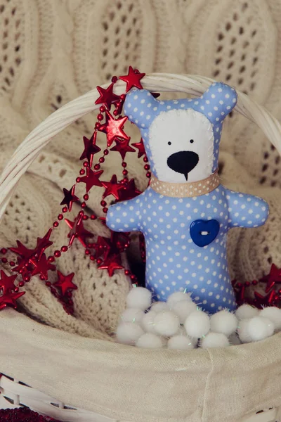 Boneka Teddy Bear Buatan Tangan Untuk Hari Valentine Latar Belakang — Stok Foto