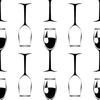 mavi kadehinin şarapla ile Seamless modeli. vektör