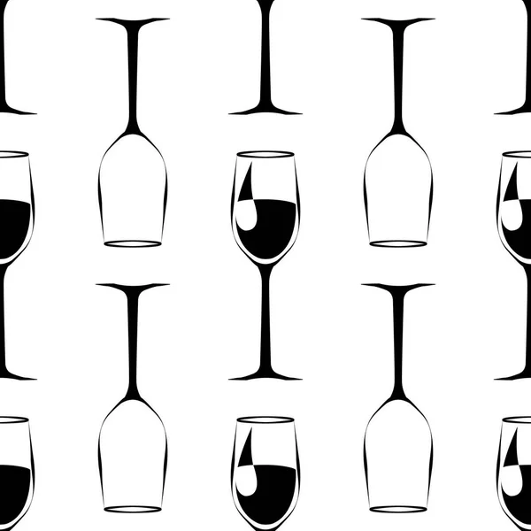 Motif sans couture avec verre à vin bleu avec du vin. vecteur — Image vectorielle