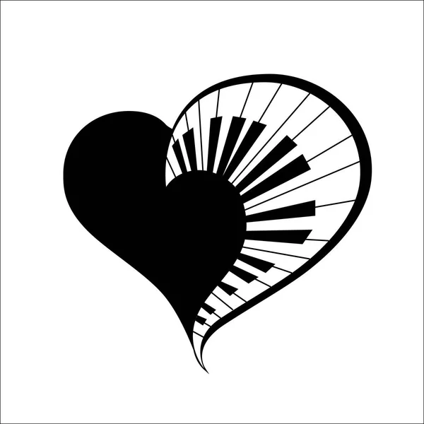 Isoler grand symbole de la musique d'amour. vecteur — Image vectorielle