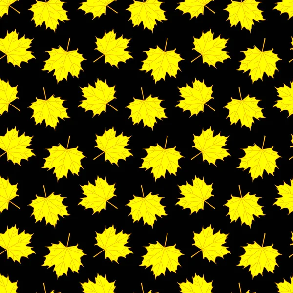 Nahtloses Muster mit vielen Ahornblättern. Vektor — Stockvektor