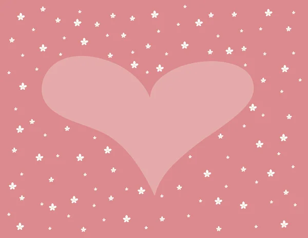 Background with heart and flowers. Valentine's Day. vector — Διανυσματικό Αρχείο