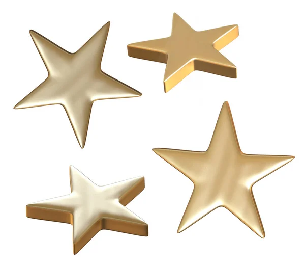 Golden Star Isolated White Background — Stock Photo, Image